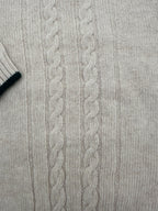 Maglione girocollo a trecce 100% lana