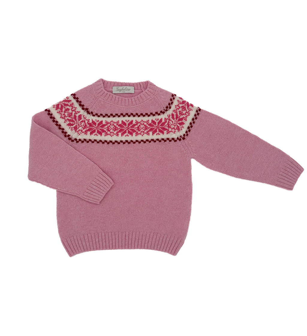 Maglione girocollo bambina 100% lana