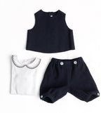 Completo bebè bermuda GINELAN, GILET e BODY
