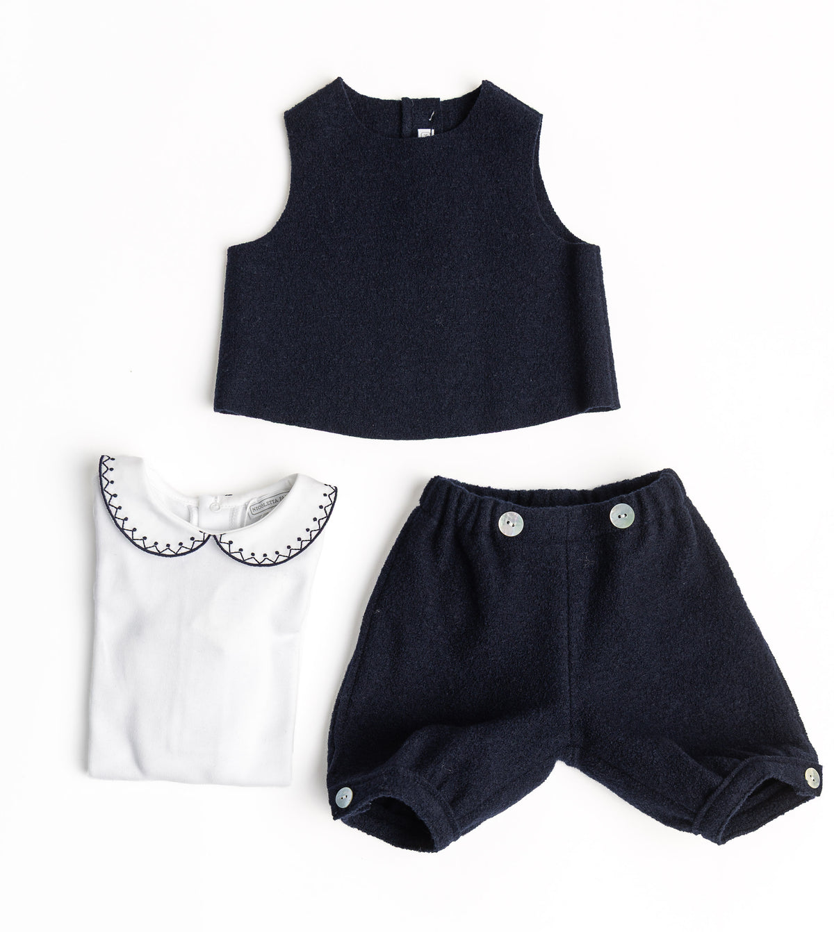 Completo bebè bermuda GINELAN, GILET e BODY